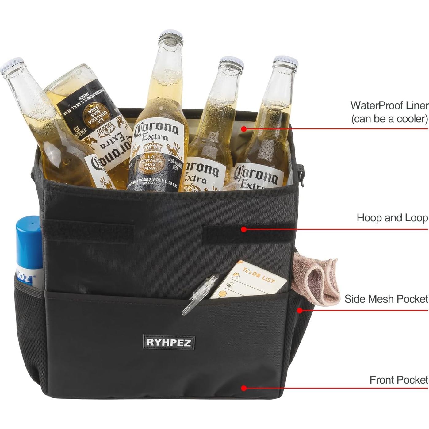 Basurero de Coche Ryhpez 12L Impermeable con Tapa - Organizador