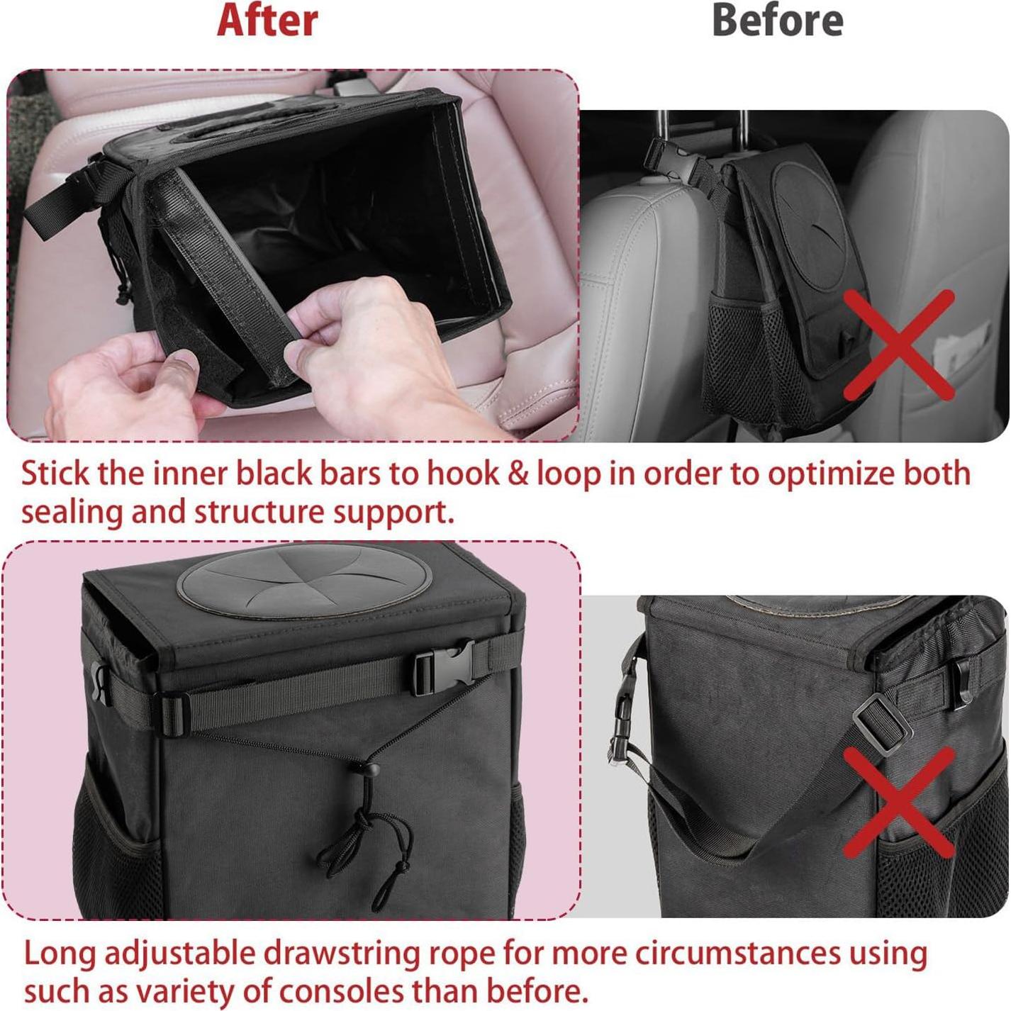 Basurero de Coche Ryhpez 12L Impermeable con Tapa - Organizador