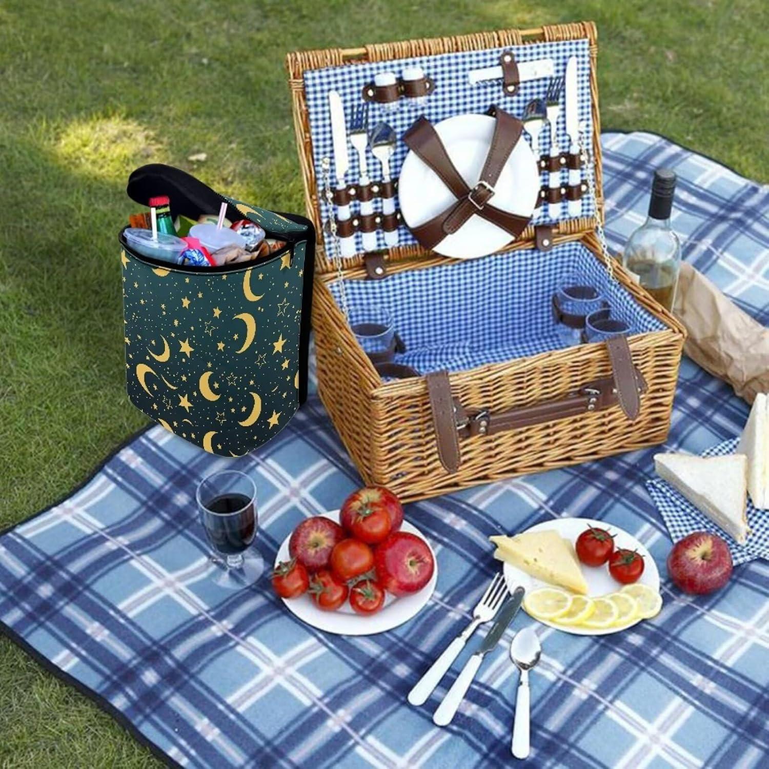 Basurero de Auto Plegable Annejudy Estampado Luna y Estrellas