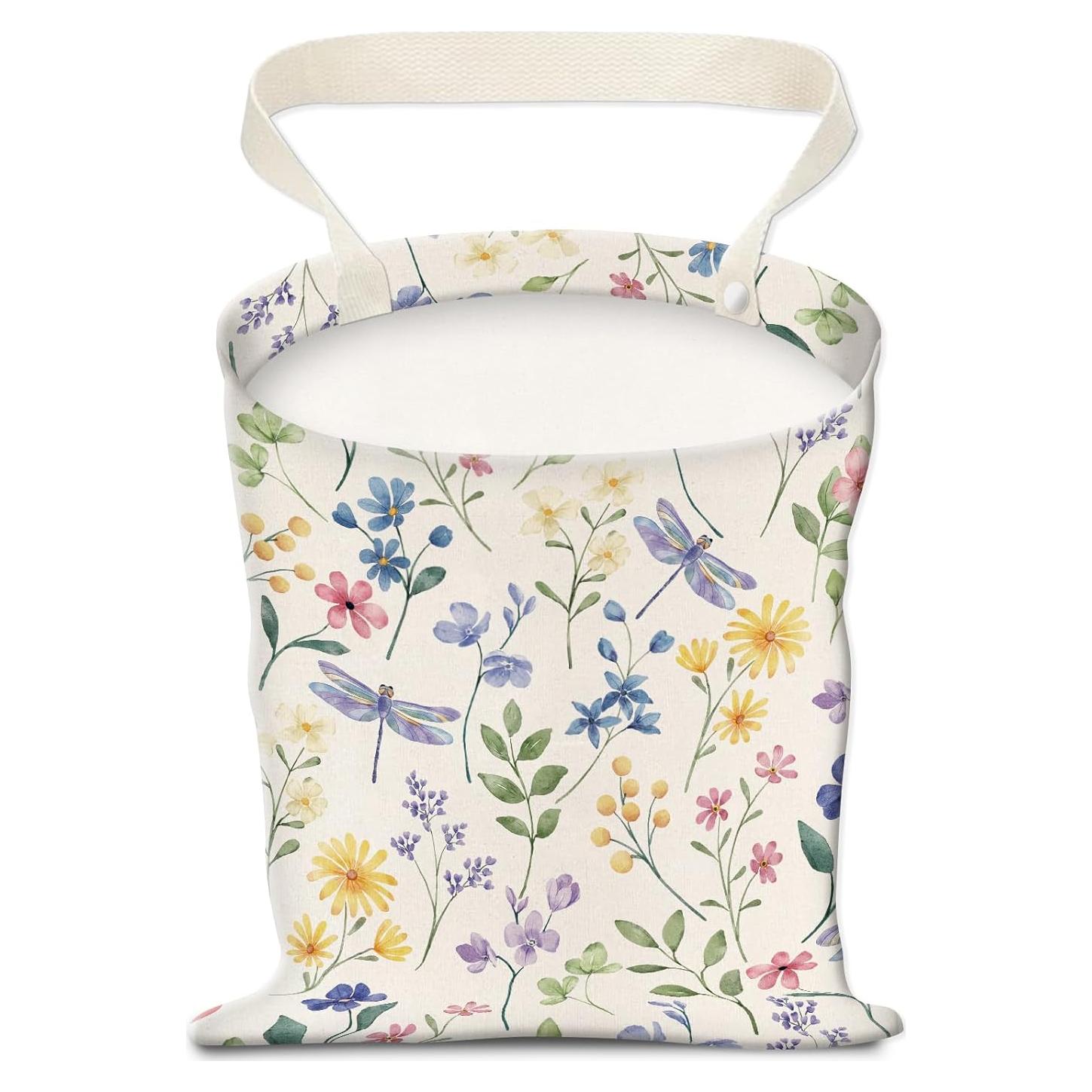 Basurero de Auto Colgante AUEKLLW con Flores Coloridas 30x23.9cm