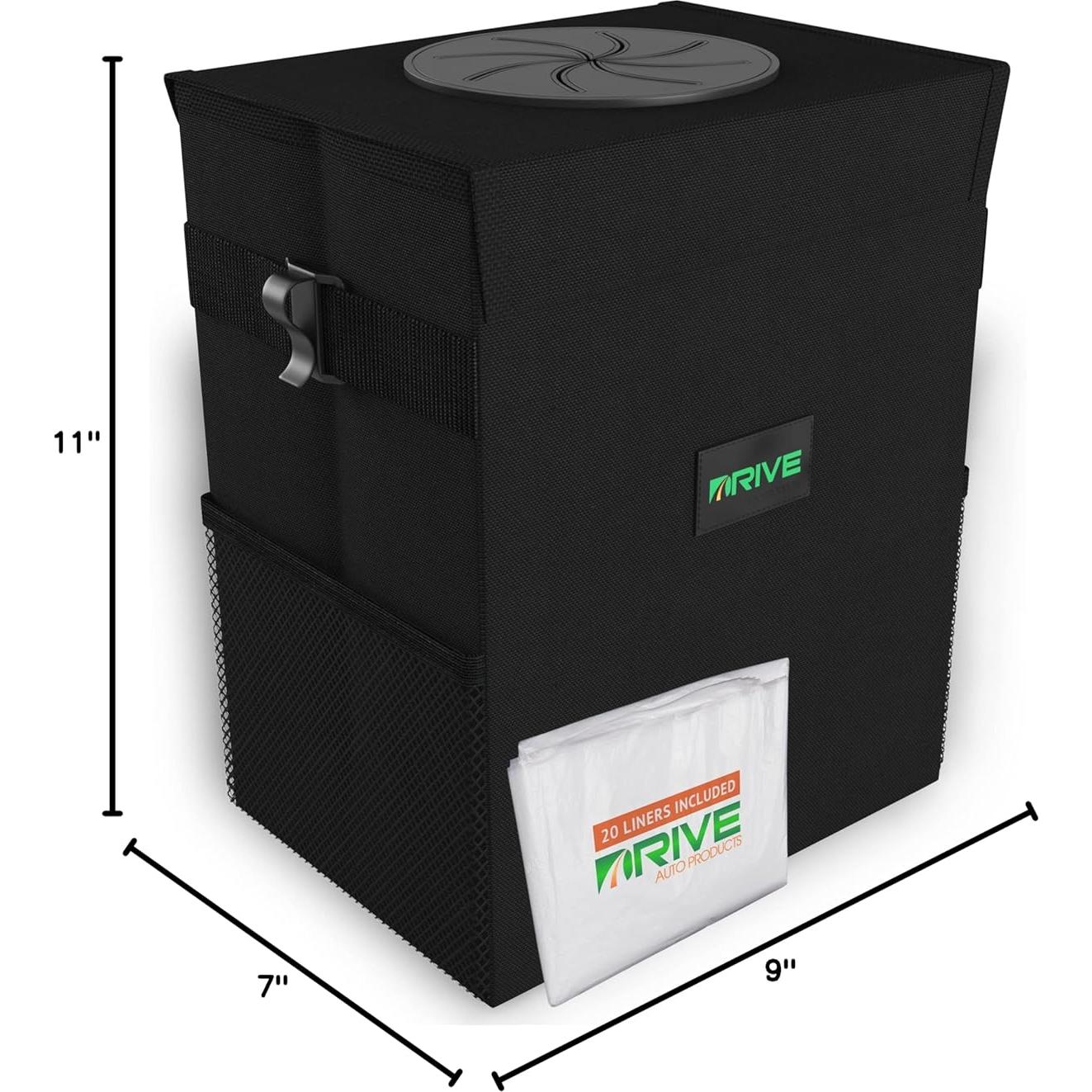 Basurero de Coche Plegable Drive Auto - A Prueba de Fugas, Negro