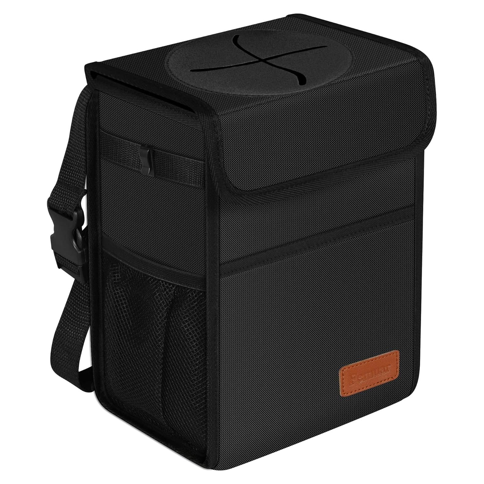 Basurero de Coche Femuar 8.5L Impermeable y Colapsable Negro