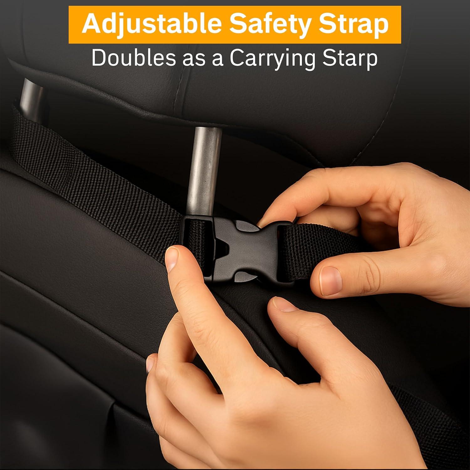 Basurero de Coche EcoNour 9.46L con Tapa y Bolsillos - Negro