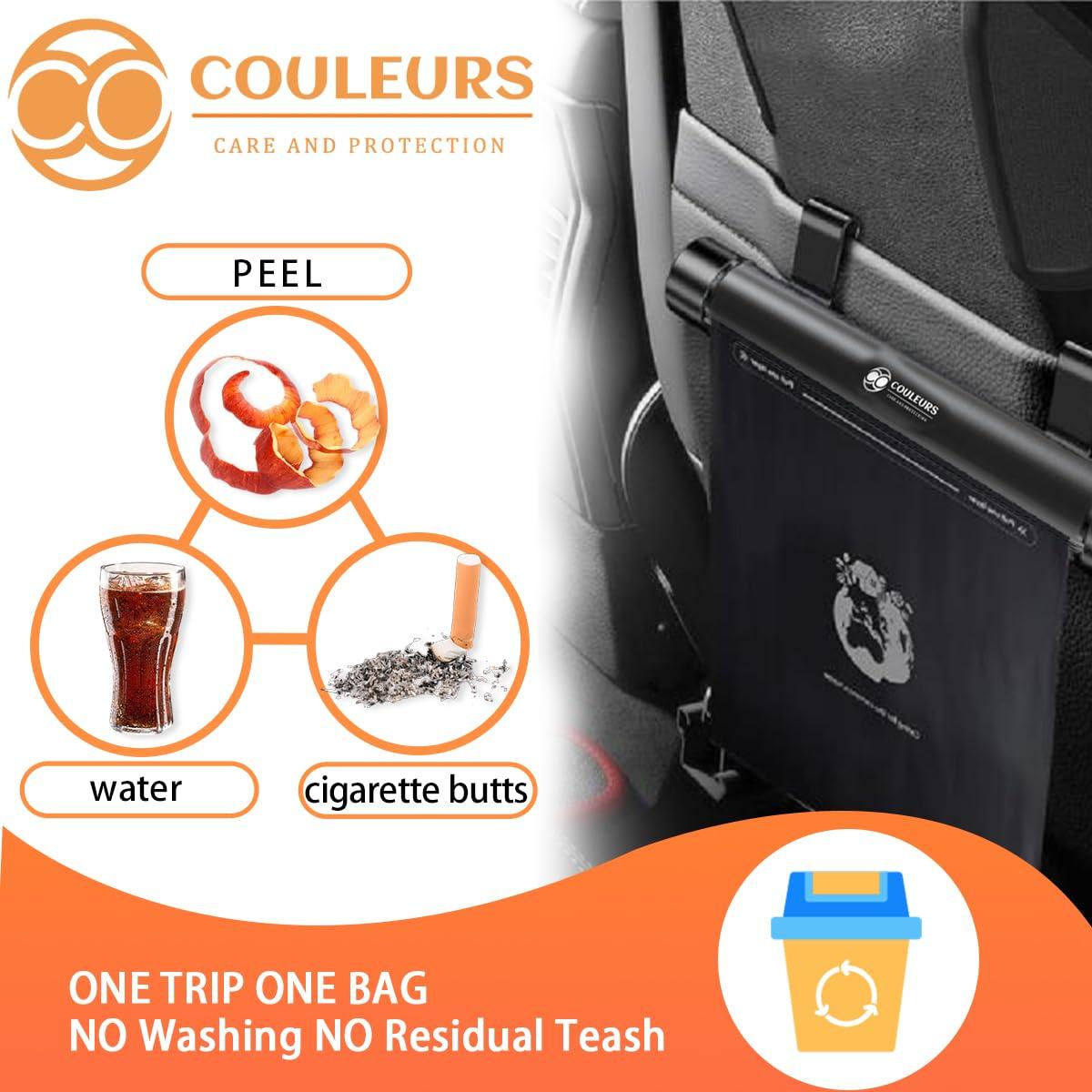 Bote de Basura para Auto Couleurs Negro con 40 Bolsas