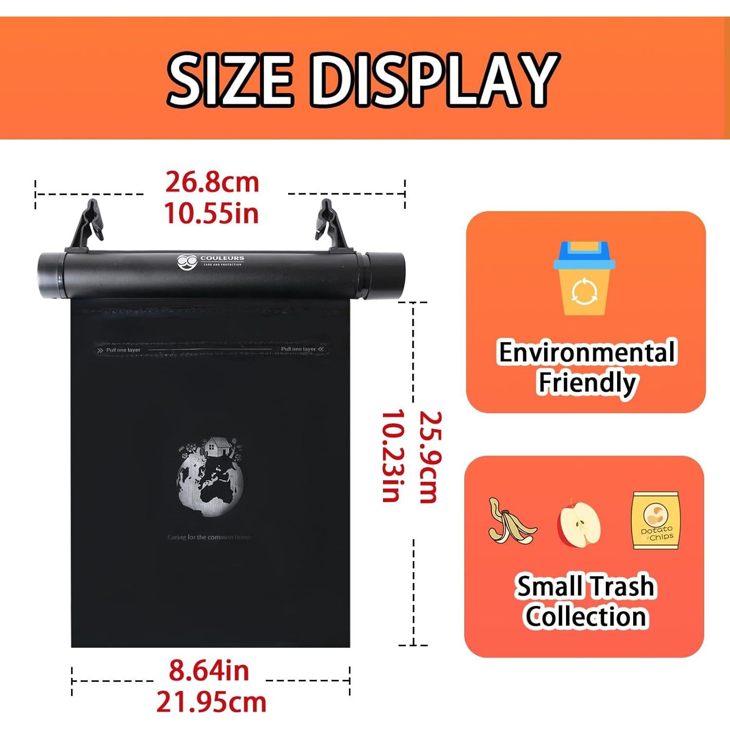 Bote de Basura para Auto Couleurs Negro con 40 Bolsas