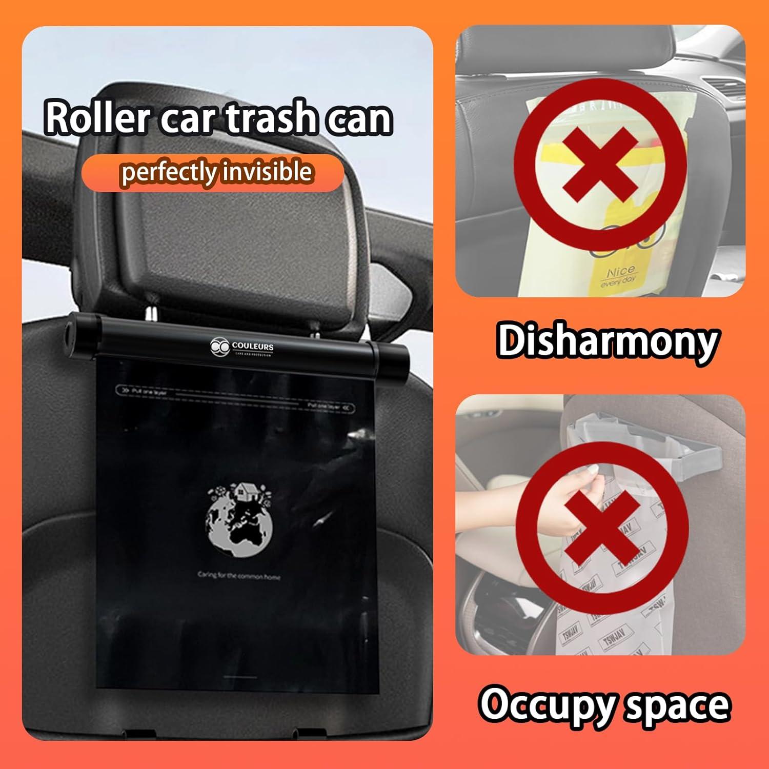 Bote de Basura para Auto Couleurs Negro con 40 Bolsas