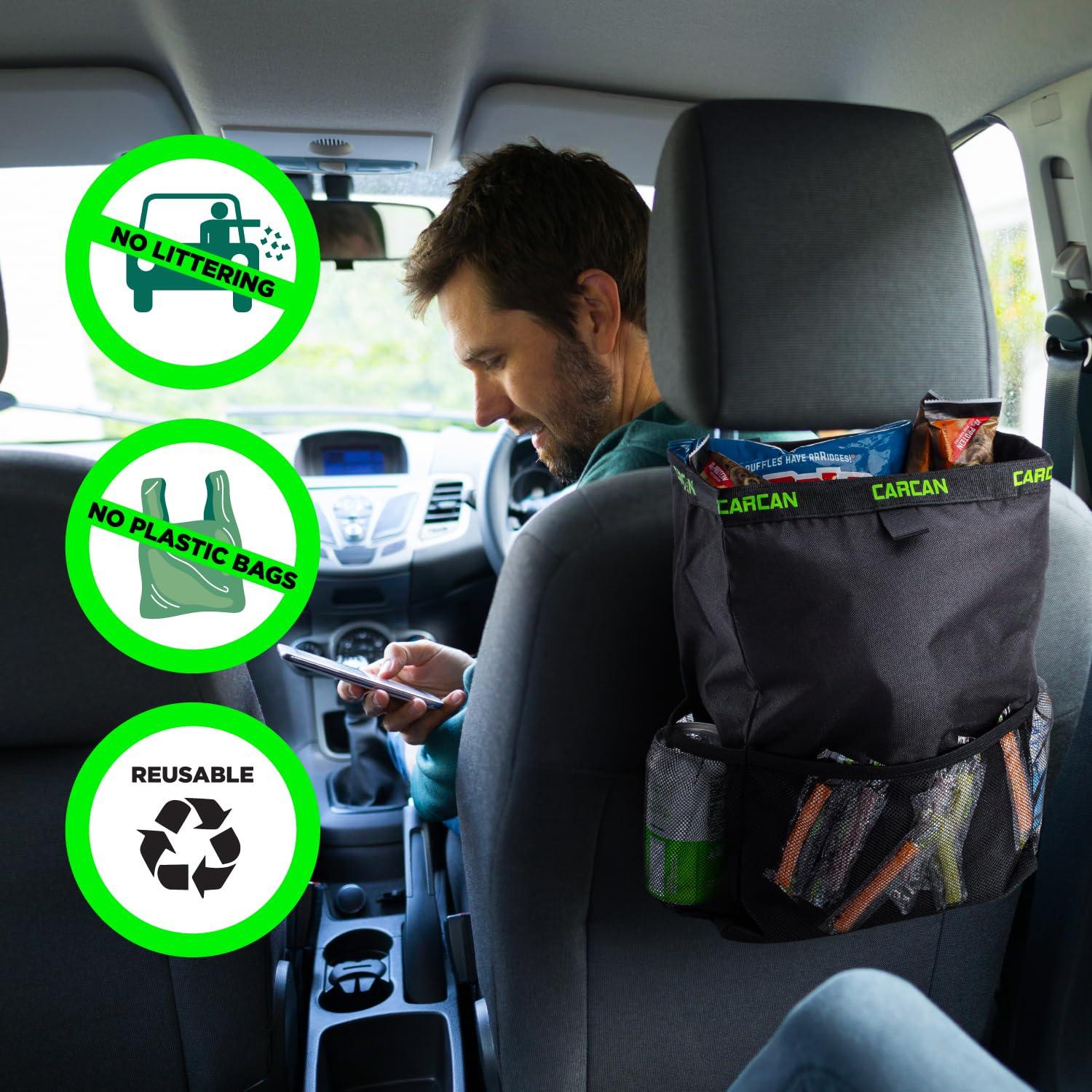 Basurero Colgante para Auto CarCan 3 en 1 - Paquete de 2