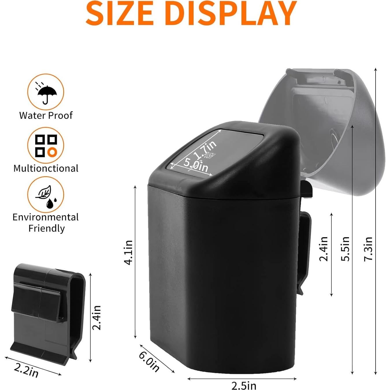 Bote de Basura para Auto Stemni con Tapa y 150 Bolsas 15x6x14cm