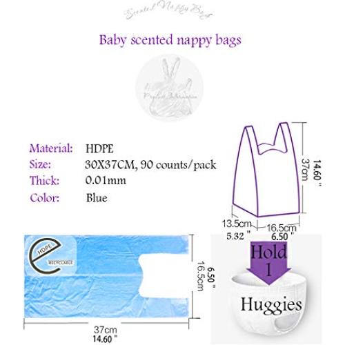 Bolsas Desechables para Pañales Dergik 270 Unidades Azul