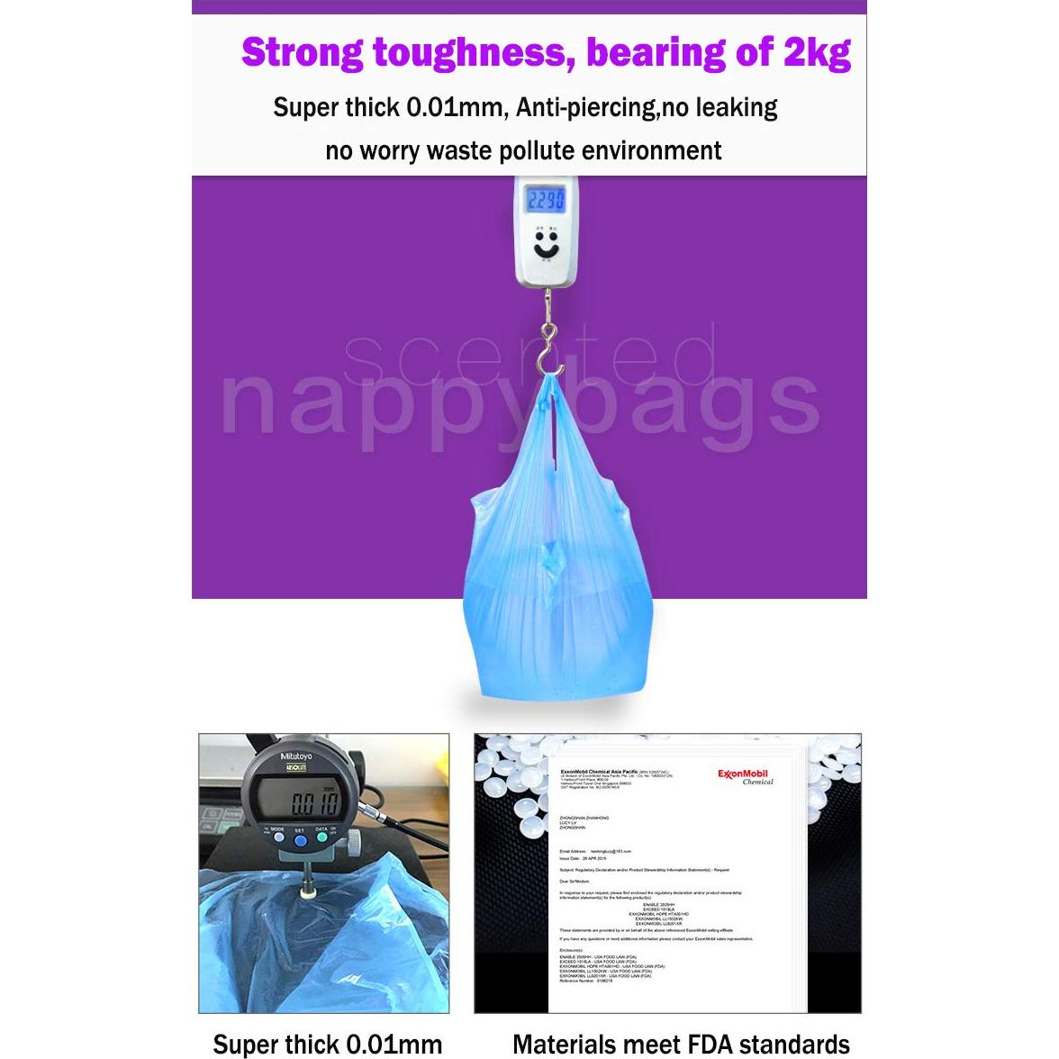 Bolsas Desechables para Pañales Dergik 270 Unidades Azul