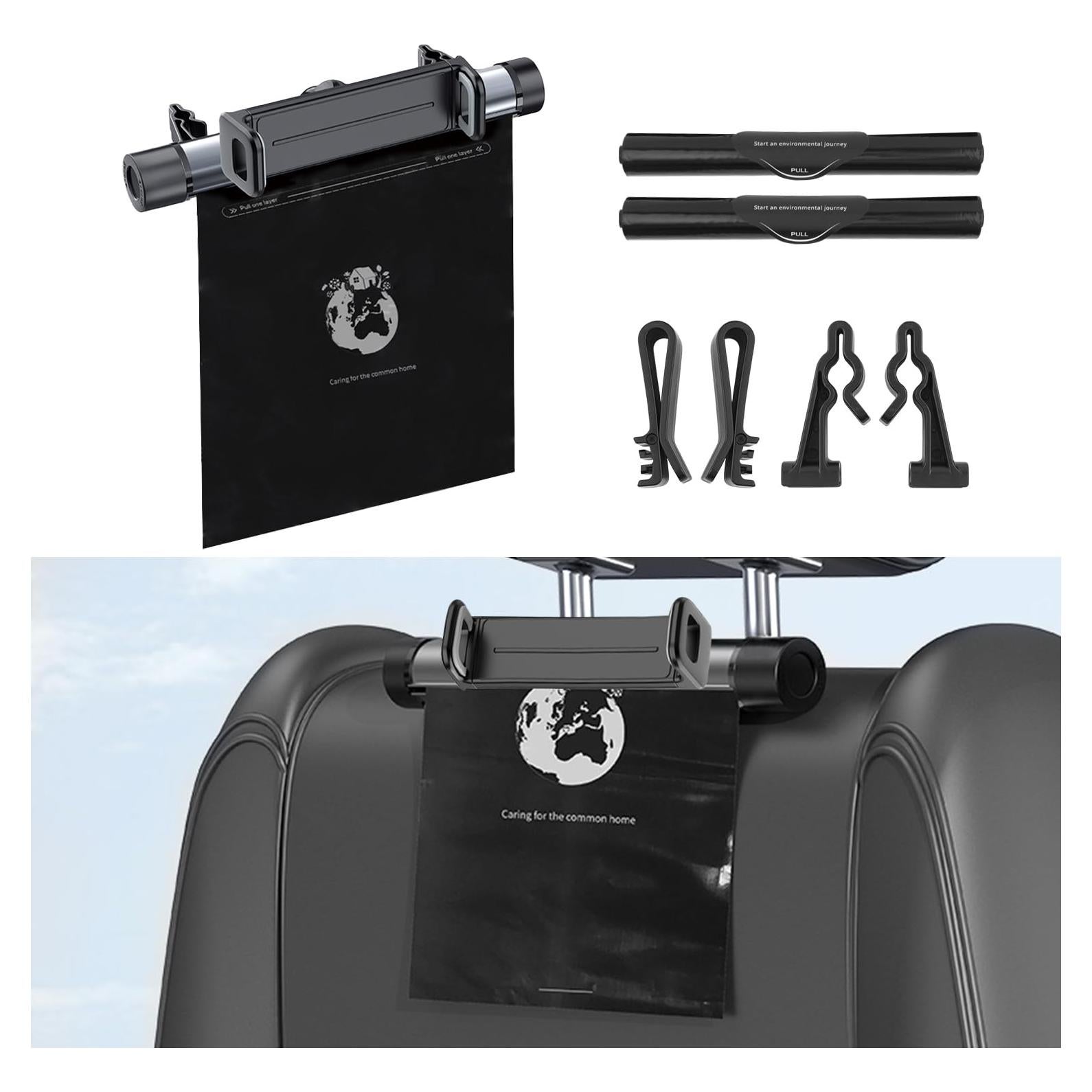 Basurero Colgante para Auto Zekrom 2 en 1 Gris Aluminio