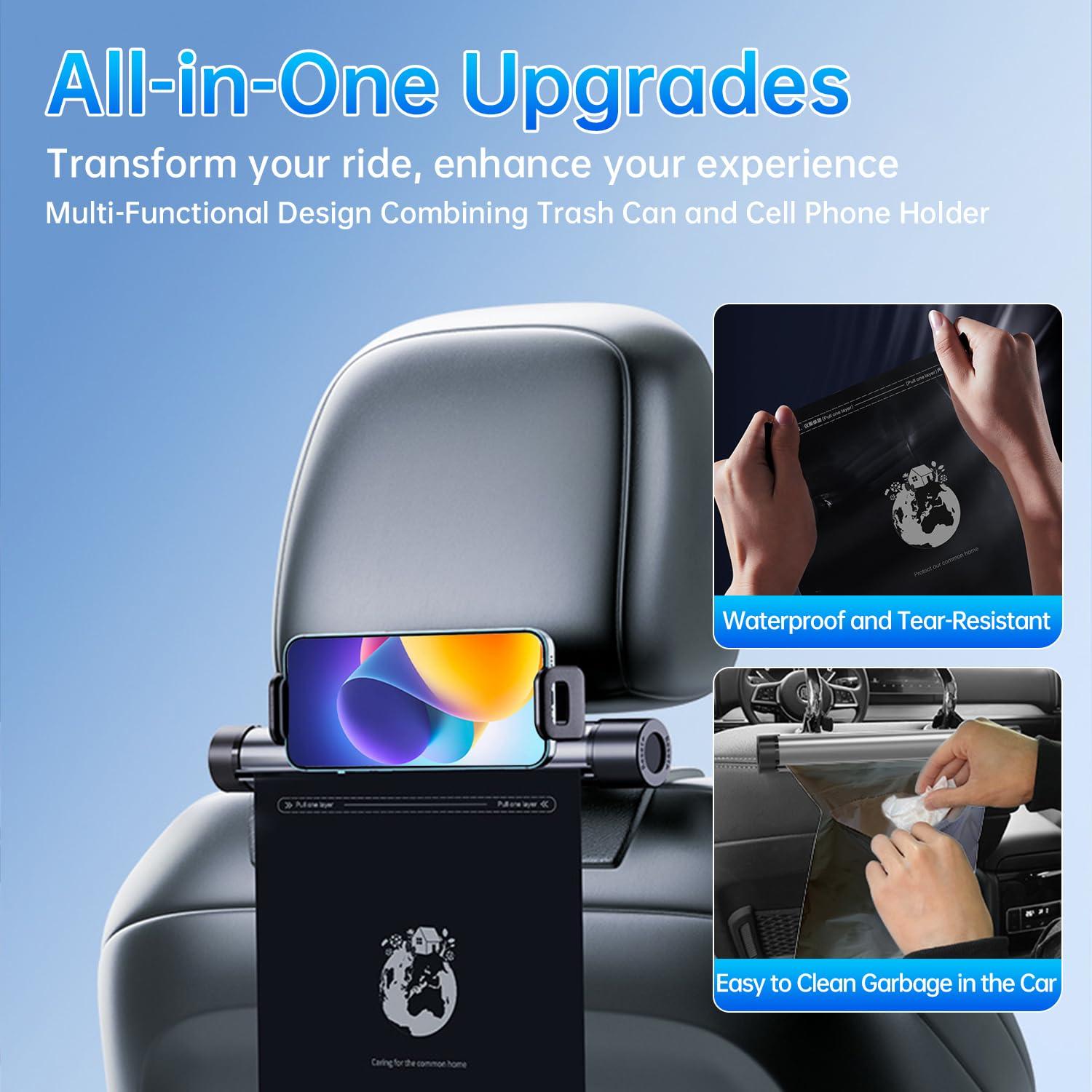 Basurero Colgante para Auto Zekrom 2 en 1 Gris Aluminio