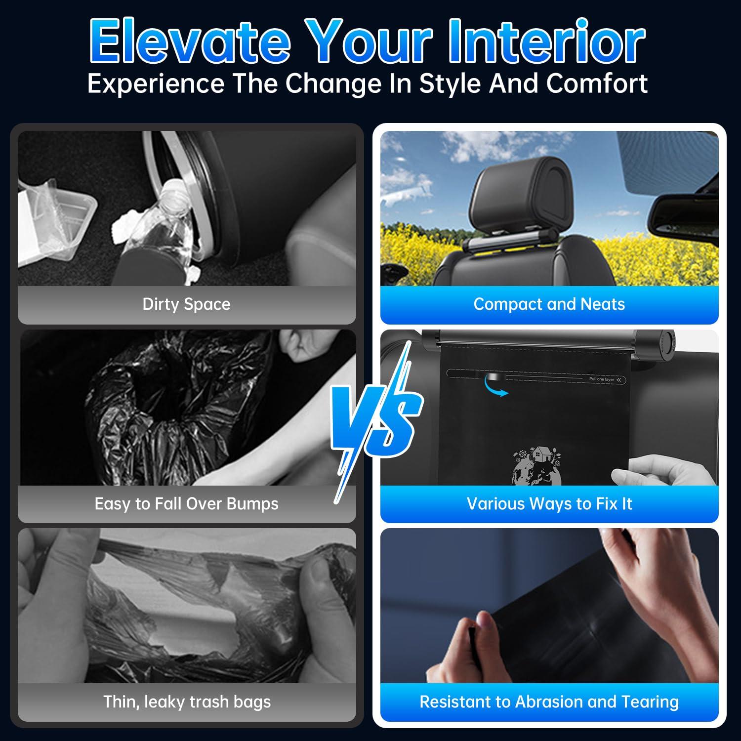 Basurero Colgante para Auto Zekrom 2 en 1 Gris Aluminio