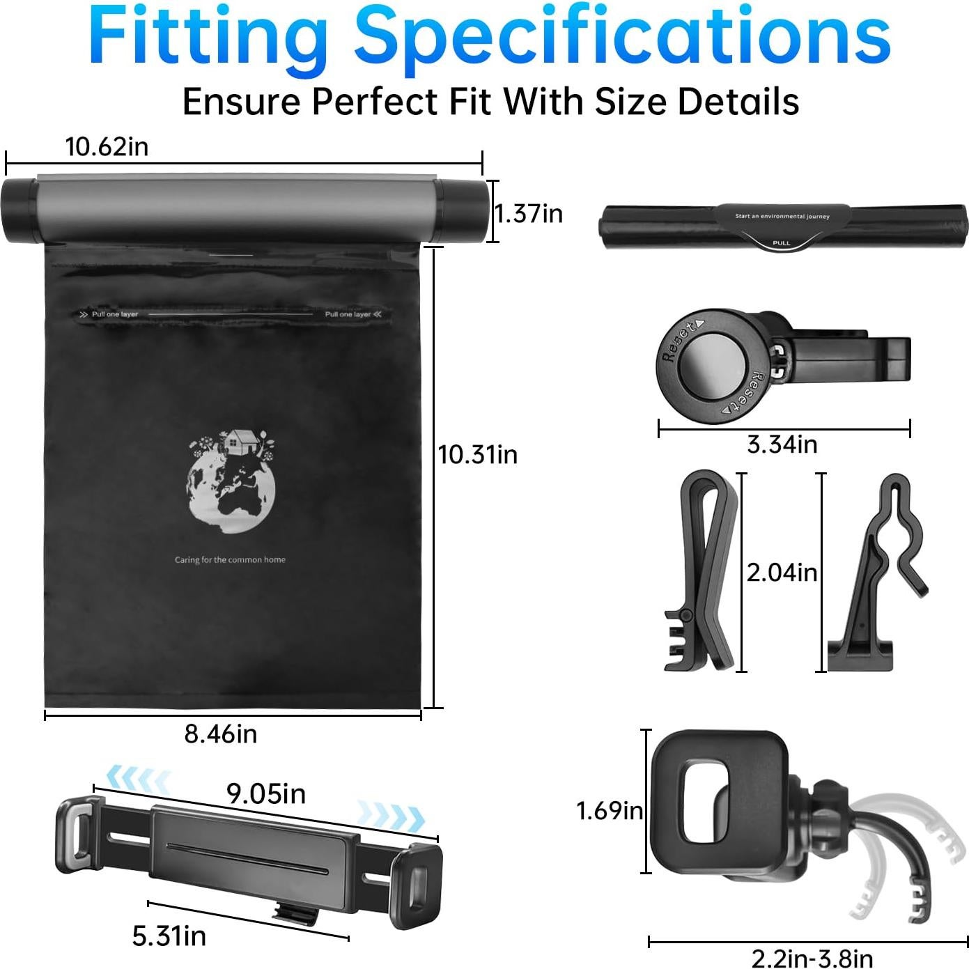 Basurero Colgante para Auto Zekrom 2 en 1 Gris Aluminio