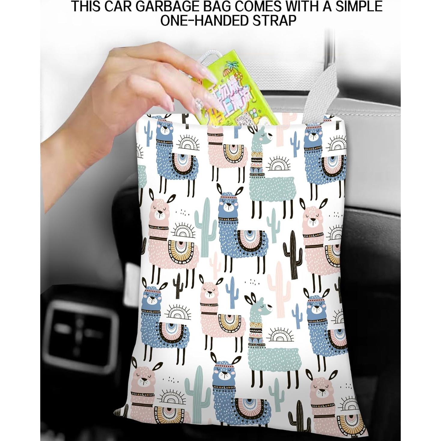 Basurero Colgante para Auto ANKVRP Llamas Lindas 30x24cm