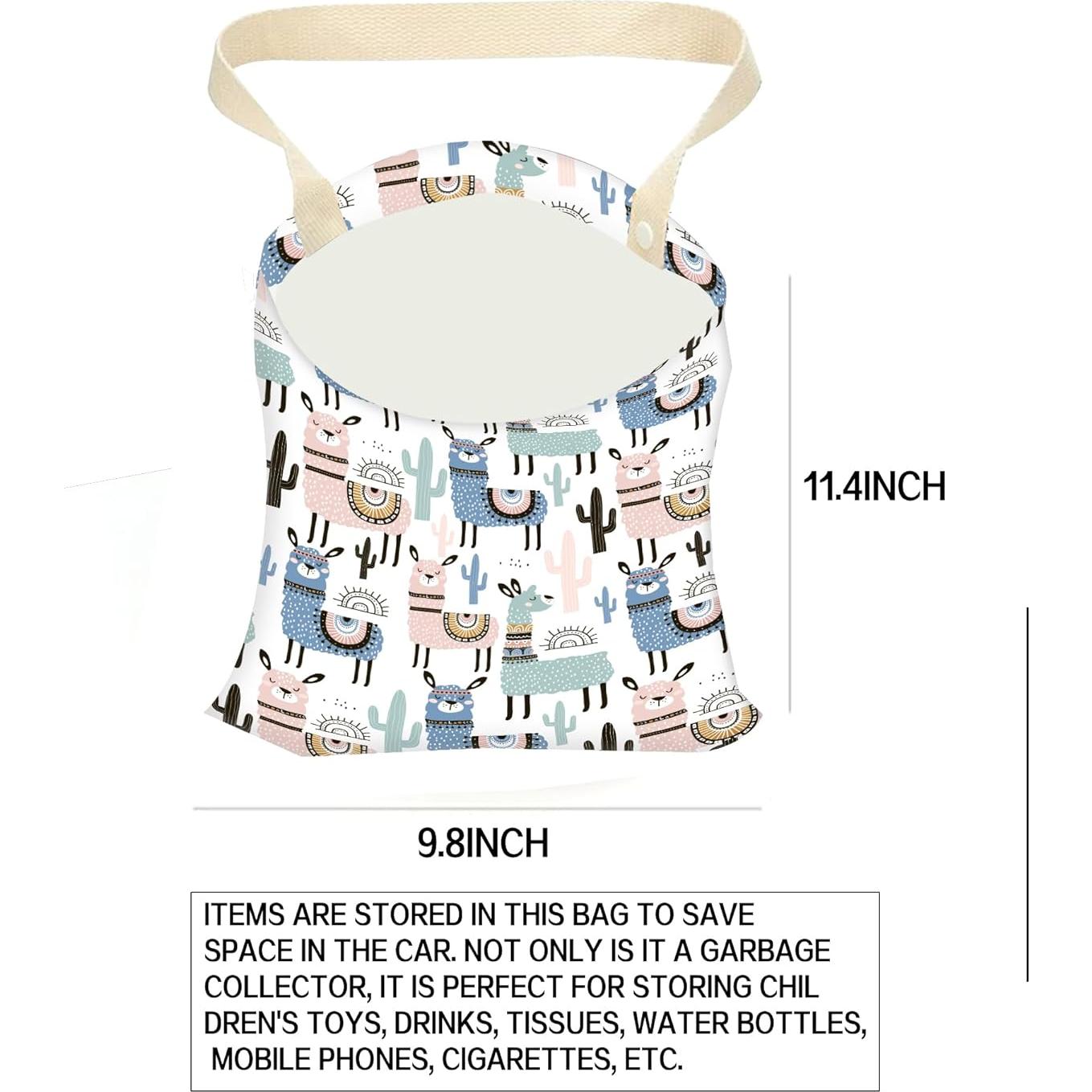 Basurero Colgante para Auto ANKVRP Llamas Lindas 30x24cm