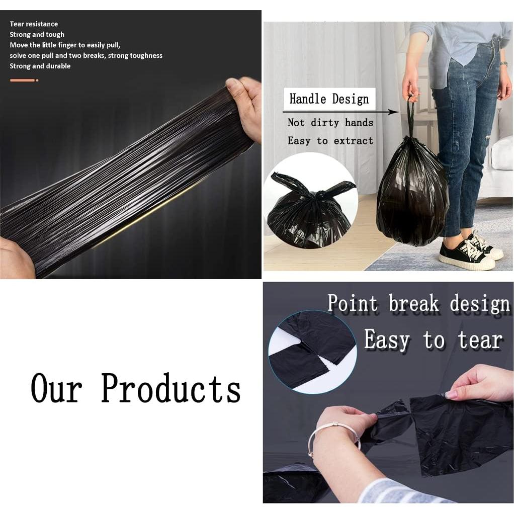 Bolsas de Basura Negras BAIYEUSO 200 Cuentas 4 Galones