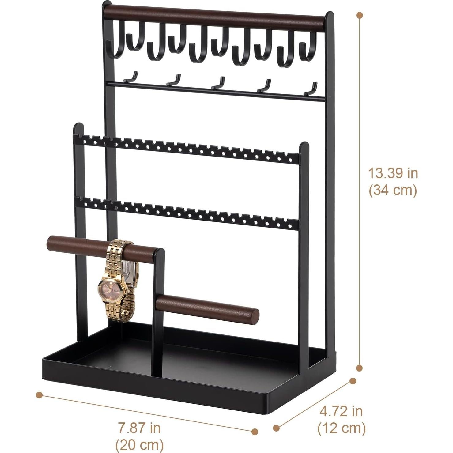 Organizador de Joyería ProCase 6 Niveles Negro con 15 Ganchos