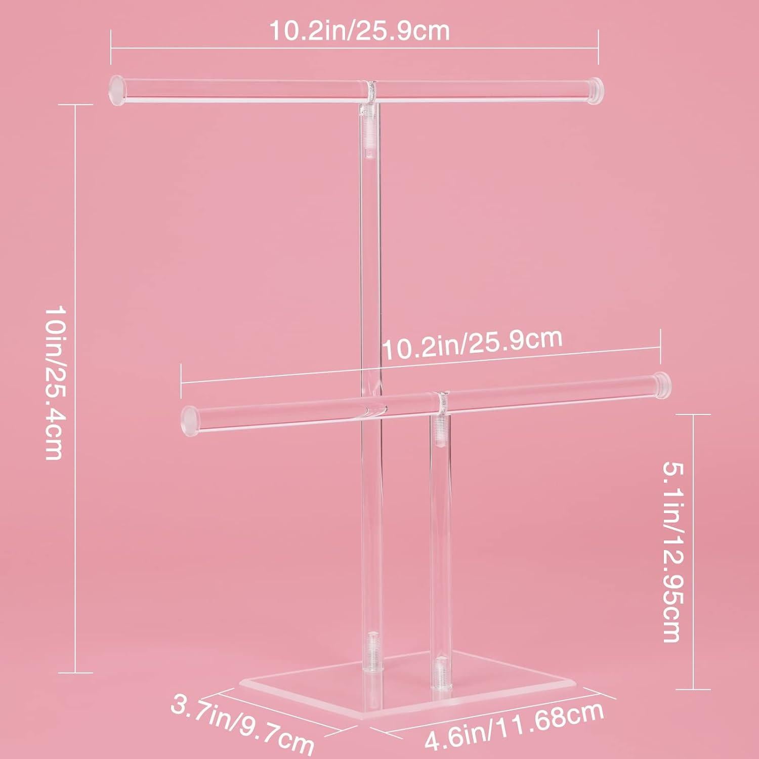 Soporte de Joyería Acrílico Suneerplay Torre 2 Niveles 9.4x25.9cm