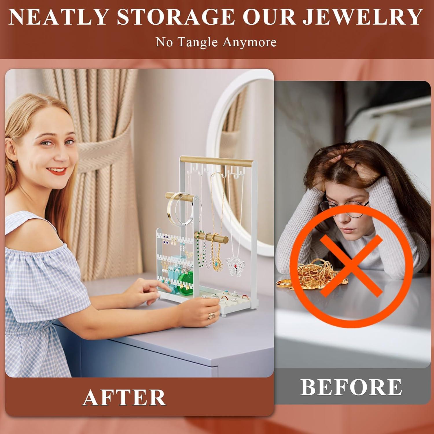 Soporte Organizador de Joyería Coobest Blanco 5 Niveles