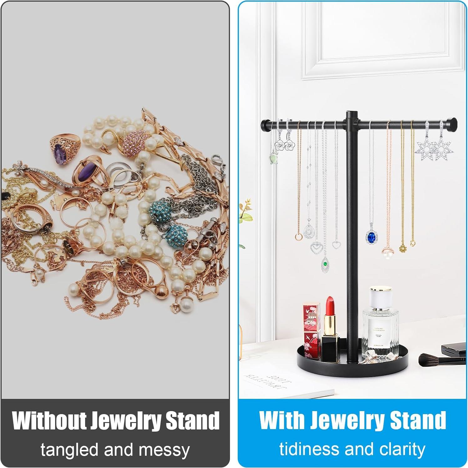 Organizador de Joyería Bodkar Negro - Soporte de Collares y Pulseras