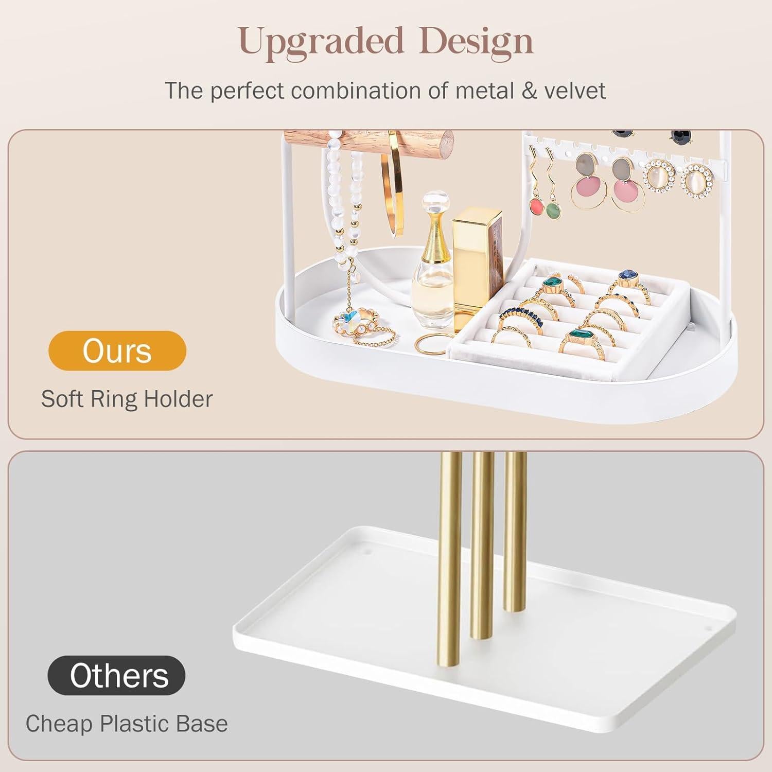 Organizador de Joyería ProCase Blanco con Soporte para Anillos