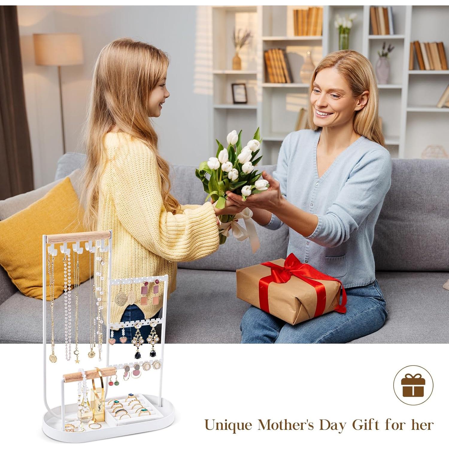 Organizador de Joyería ProCase Blanco con Soporte para Anillos