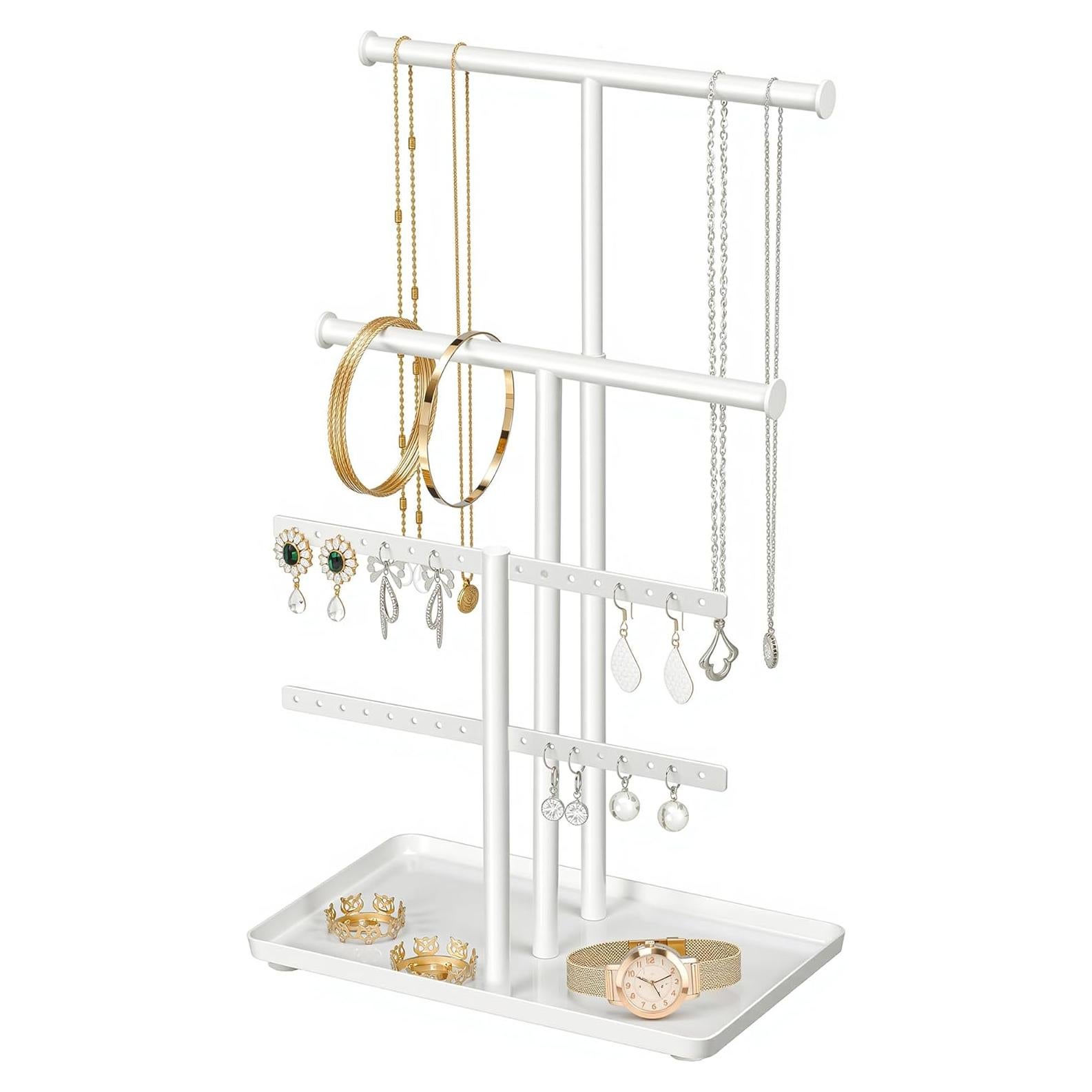 Organizador de Joyas Josmimic Blanco Ajustable 28-46 cm Metal