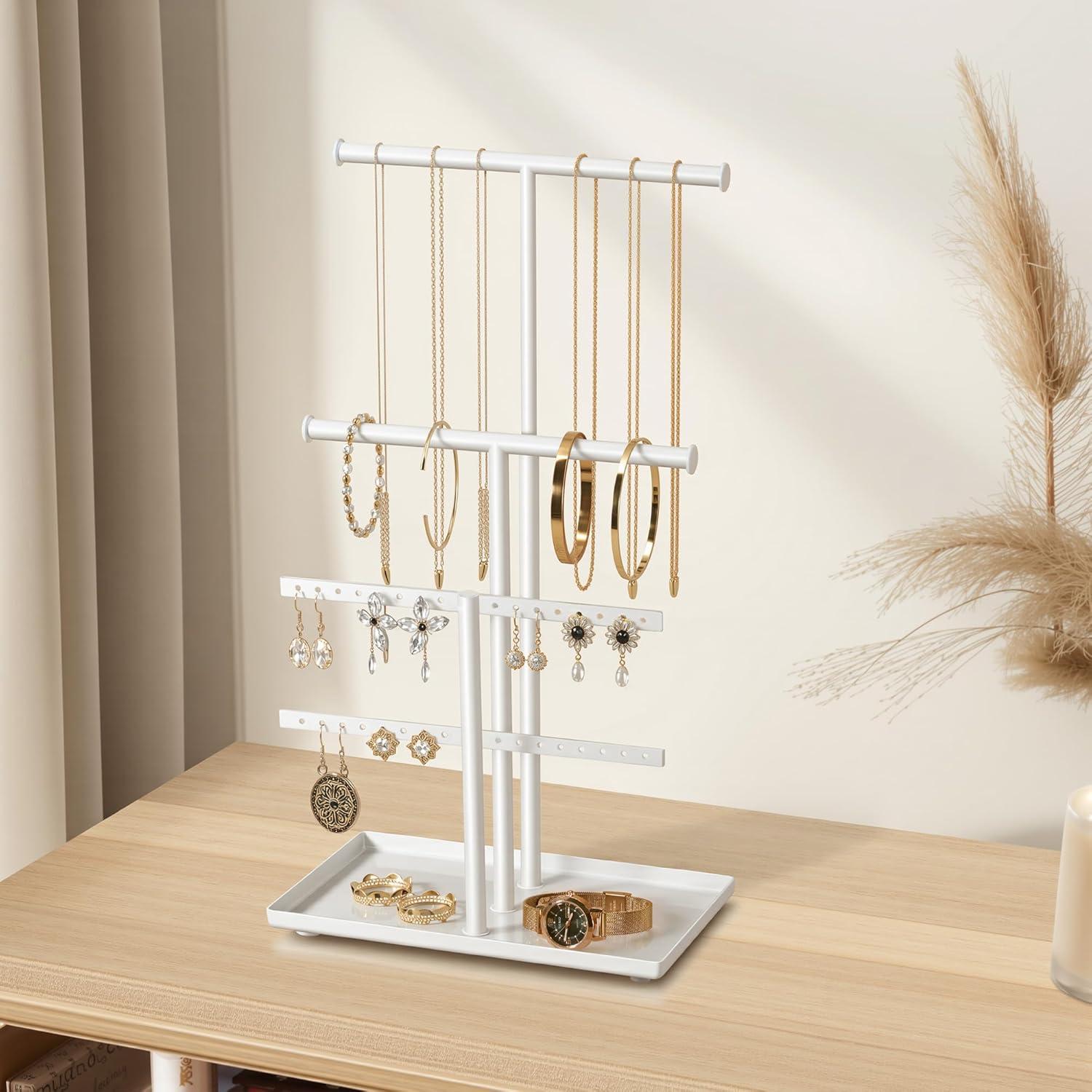 Organizador de Joyas Josmimic Blanco Ajustable 28-46 cm Metal