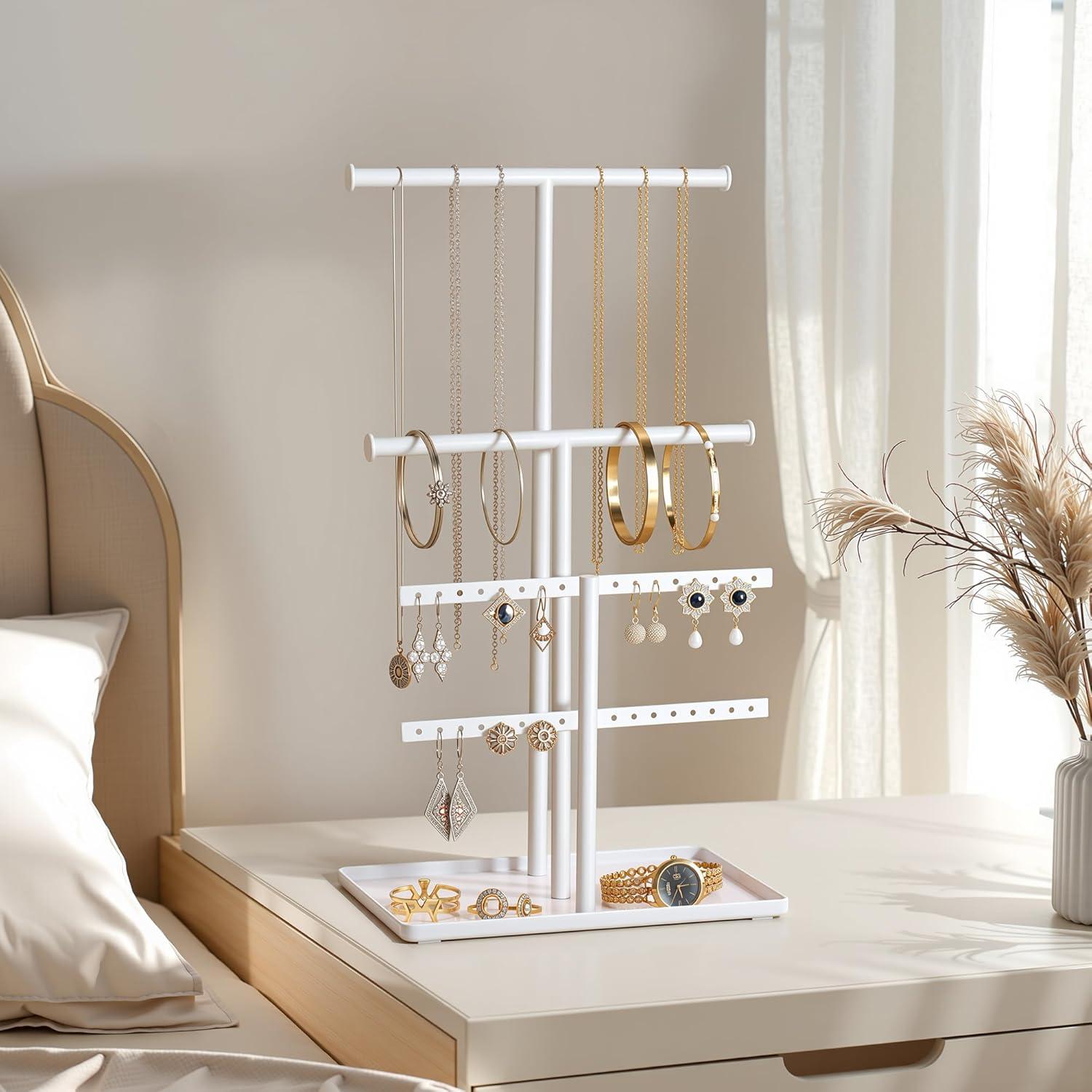 Organizador de Joyas Josmimic Blanco Ajustable 28-46 cm Metal