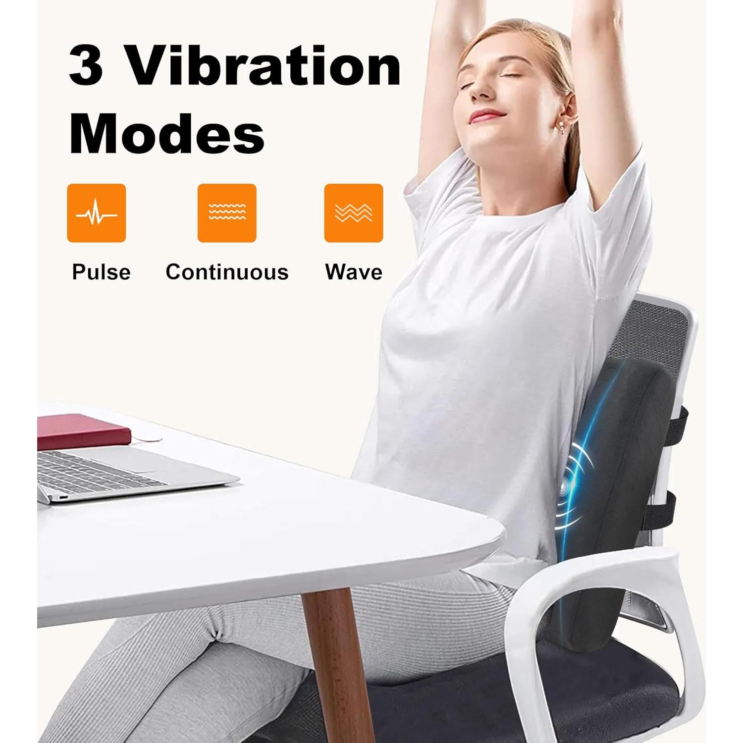 Almohada Lumbar Calentada CILI con Masaje Vibrante Negro