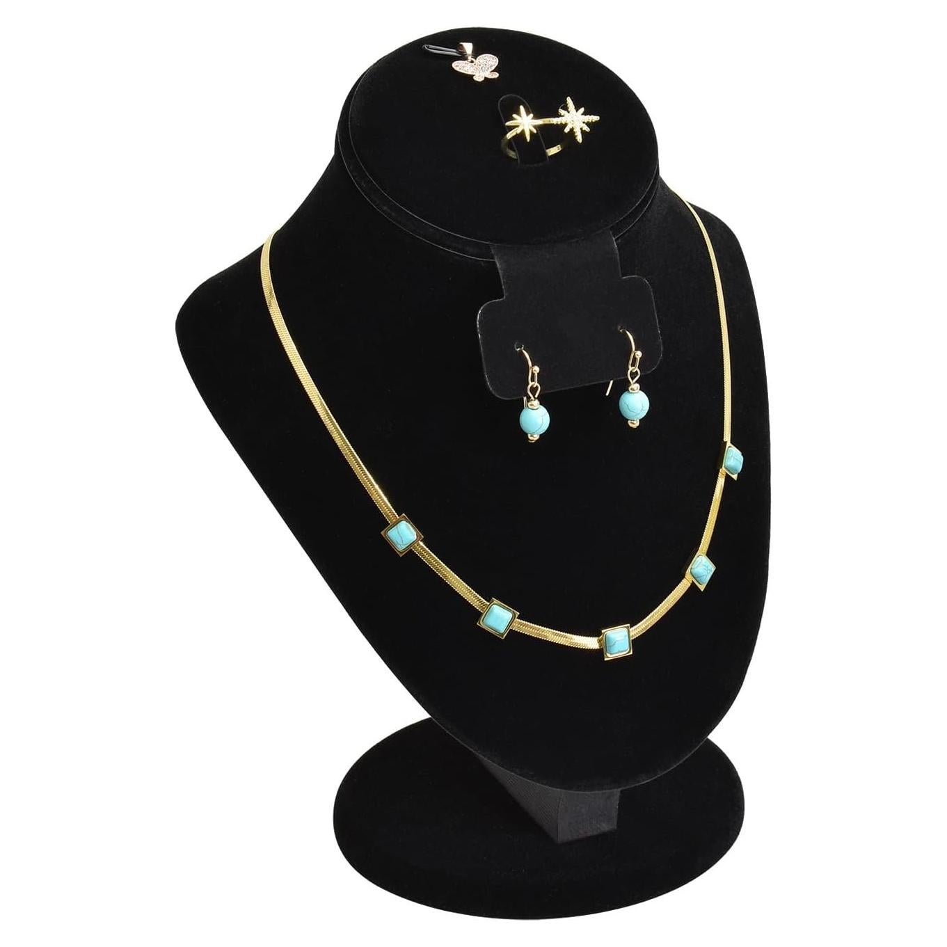 Exhibidor de Joyería MOOCA Terciopelo Negro Ajustable 22.5cm