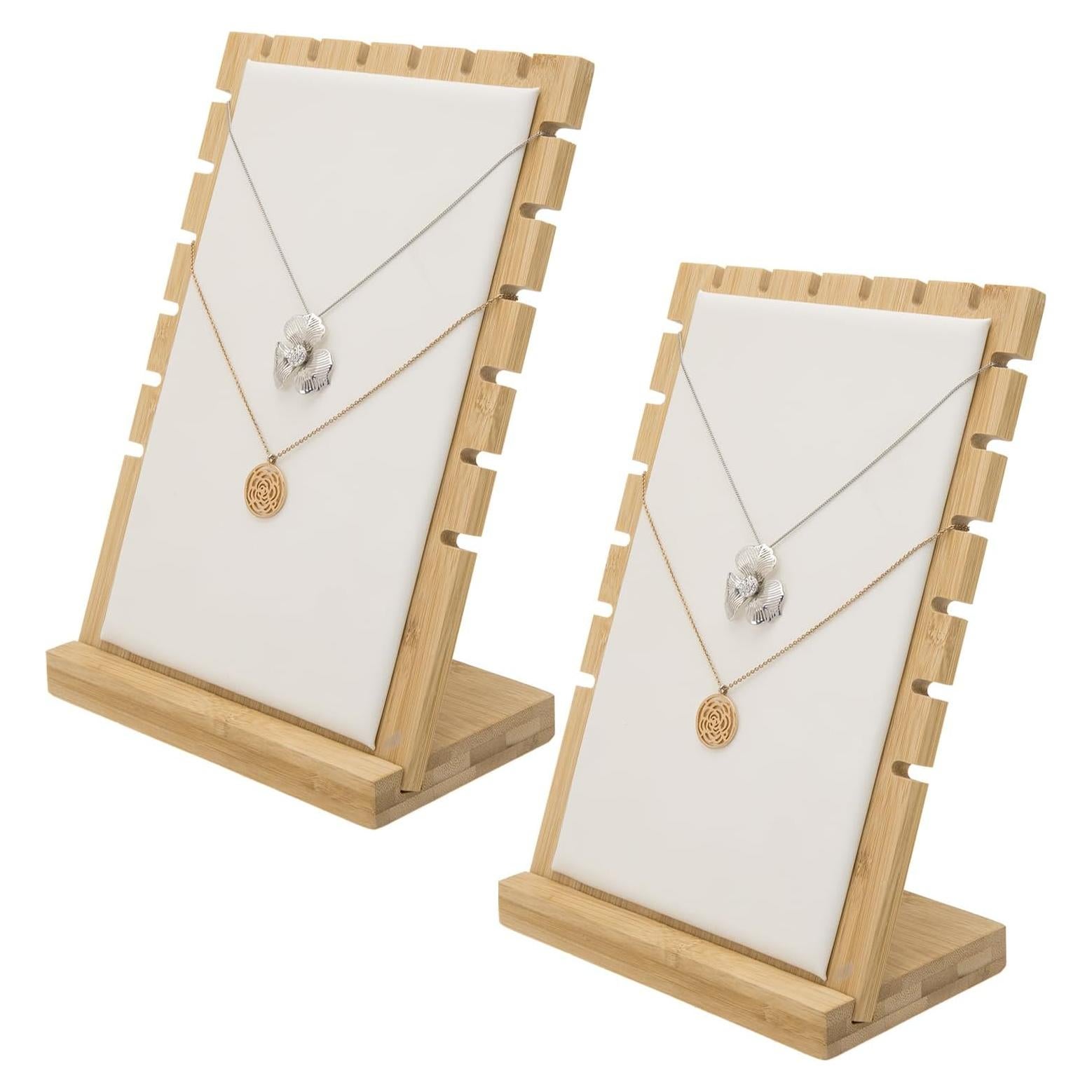 Soporte para Collares MyGift 2-Pack de Bambú Desmontable