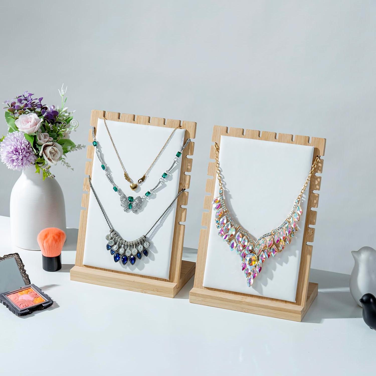 Soporte para Collares MyGift 2-Pack de Bambú Desmontable