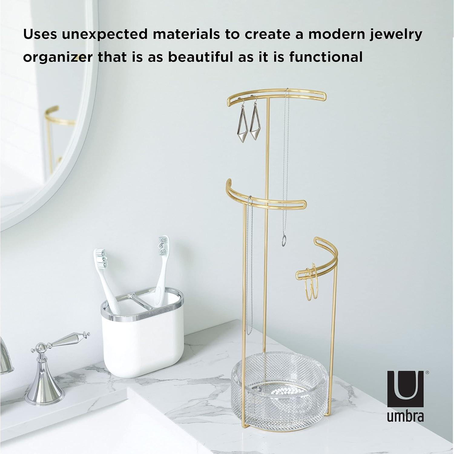 Soporte de Joyería Umbra Tesora con Base de Vidrio 42cm