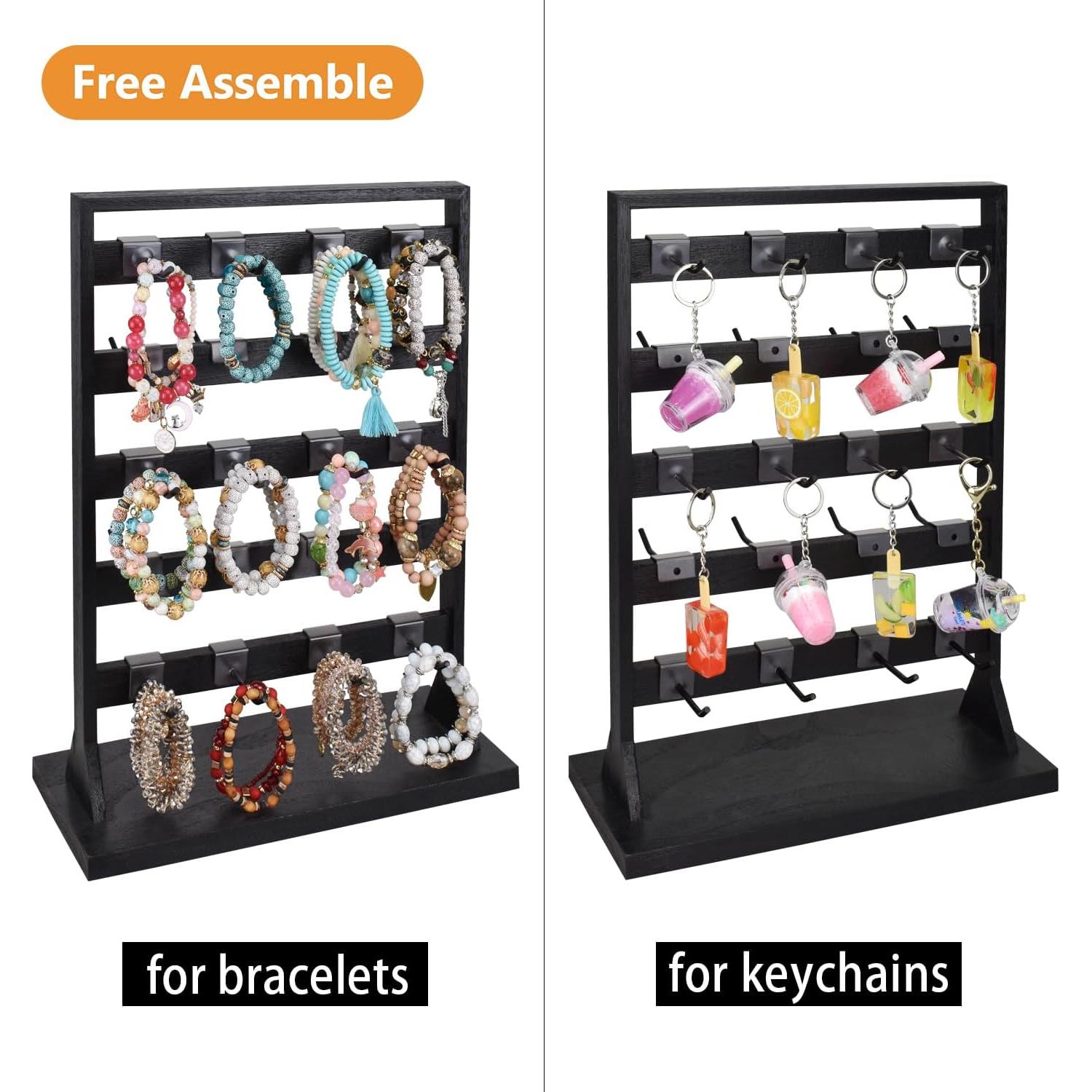 Soporte de Joyería Ikee Design Madera Negro 20 Ganchos Removibles