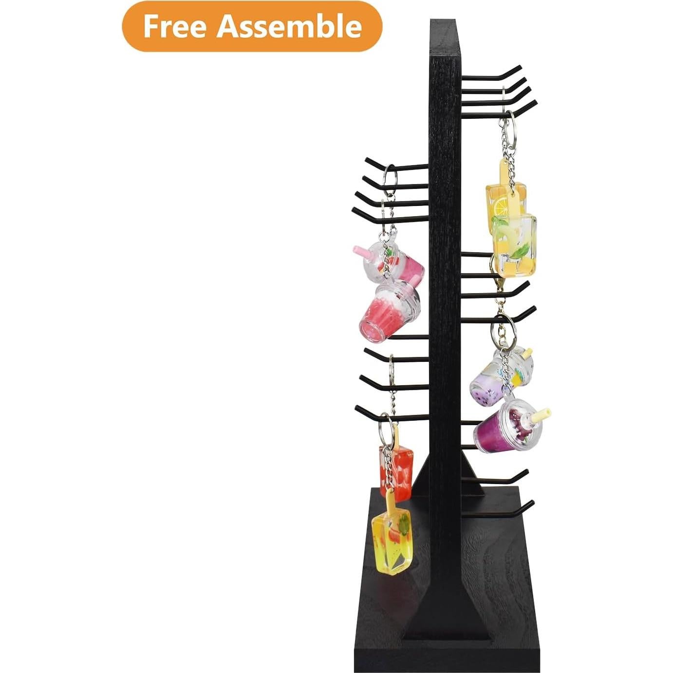 Soporte de Joyería Ikee Design Madera Negro 20 Ganchos Removibles