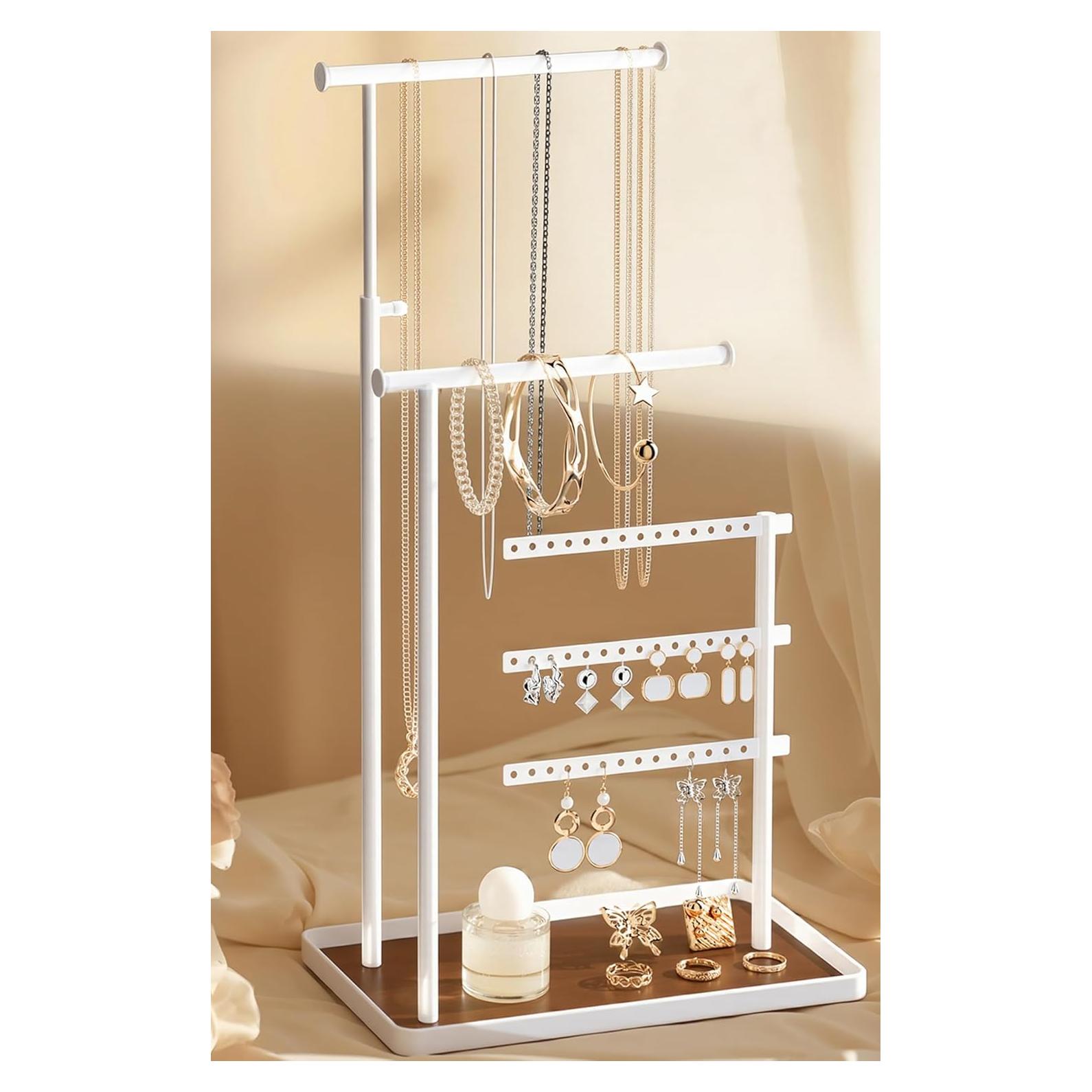 Soporte de Joyería Jockcaras Blanco Ajustable 44.5 cm