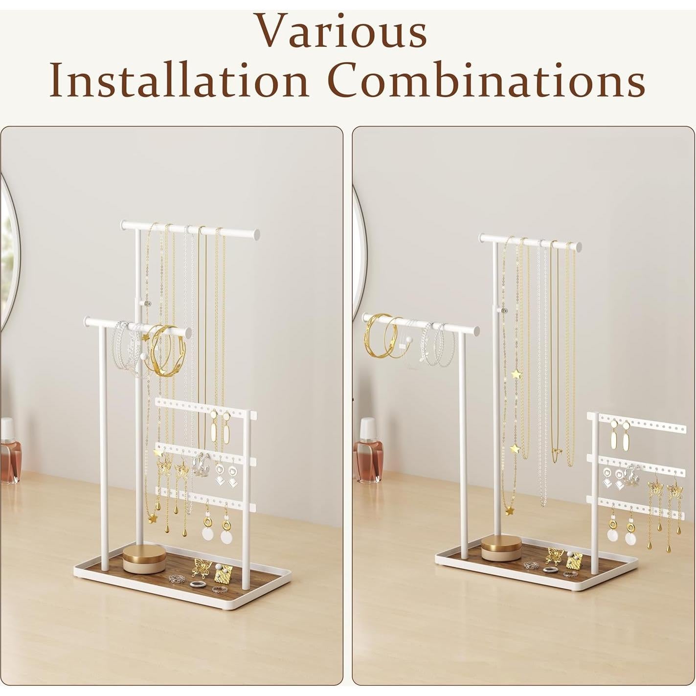 Soporte de Joyería Jockcaras Blanco Ajustable 44.5 cm