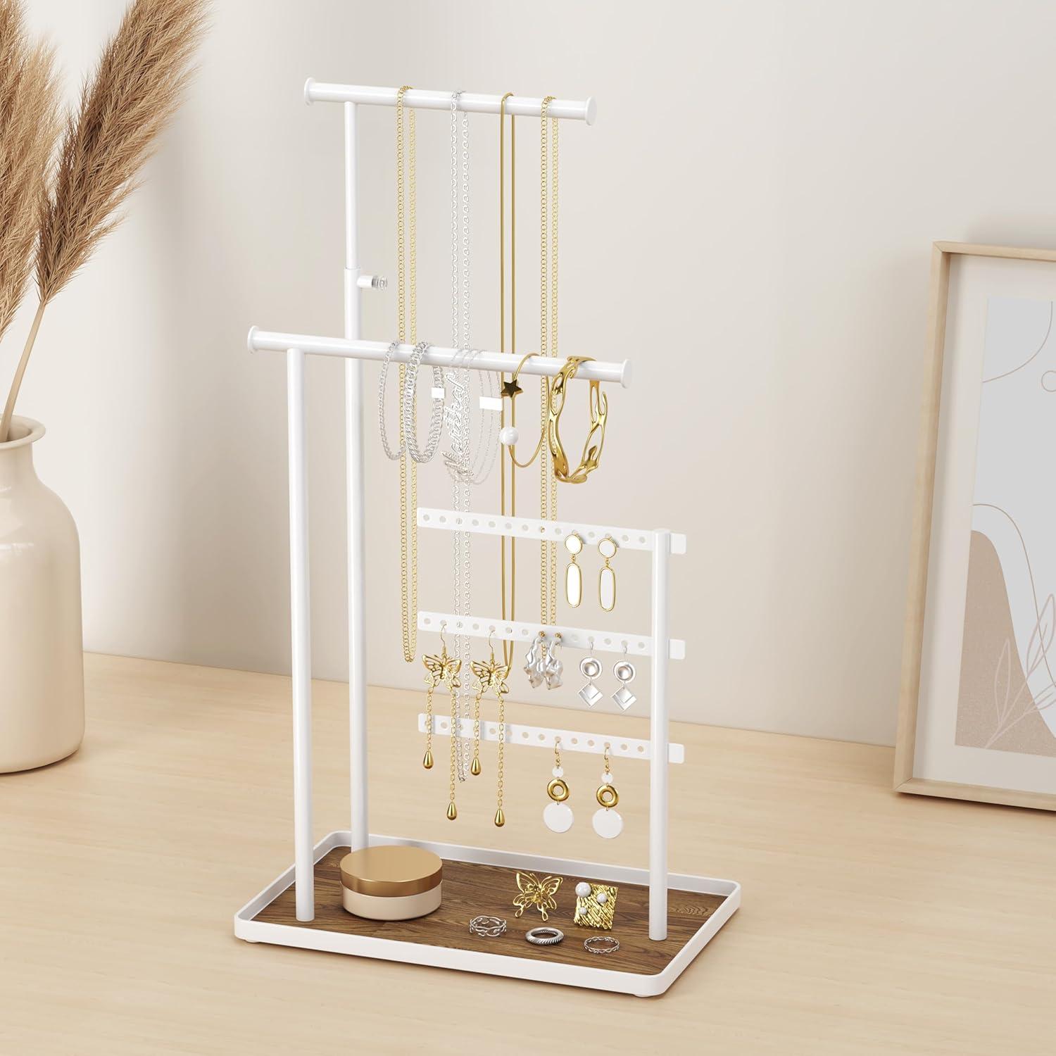 Soporte de Joyería Jockcaras Blanco Ajustable 44.5 cm