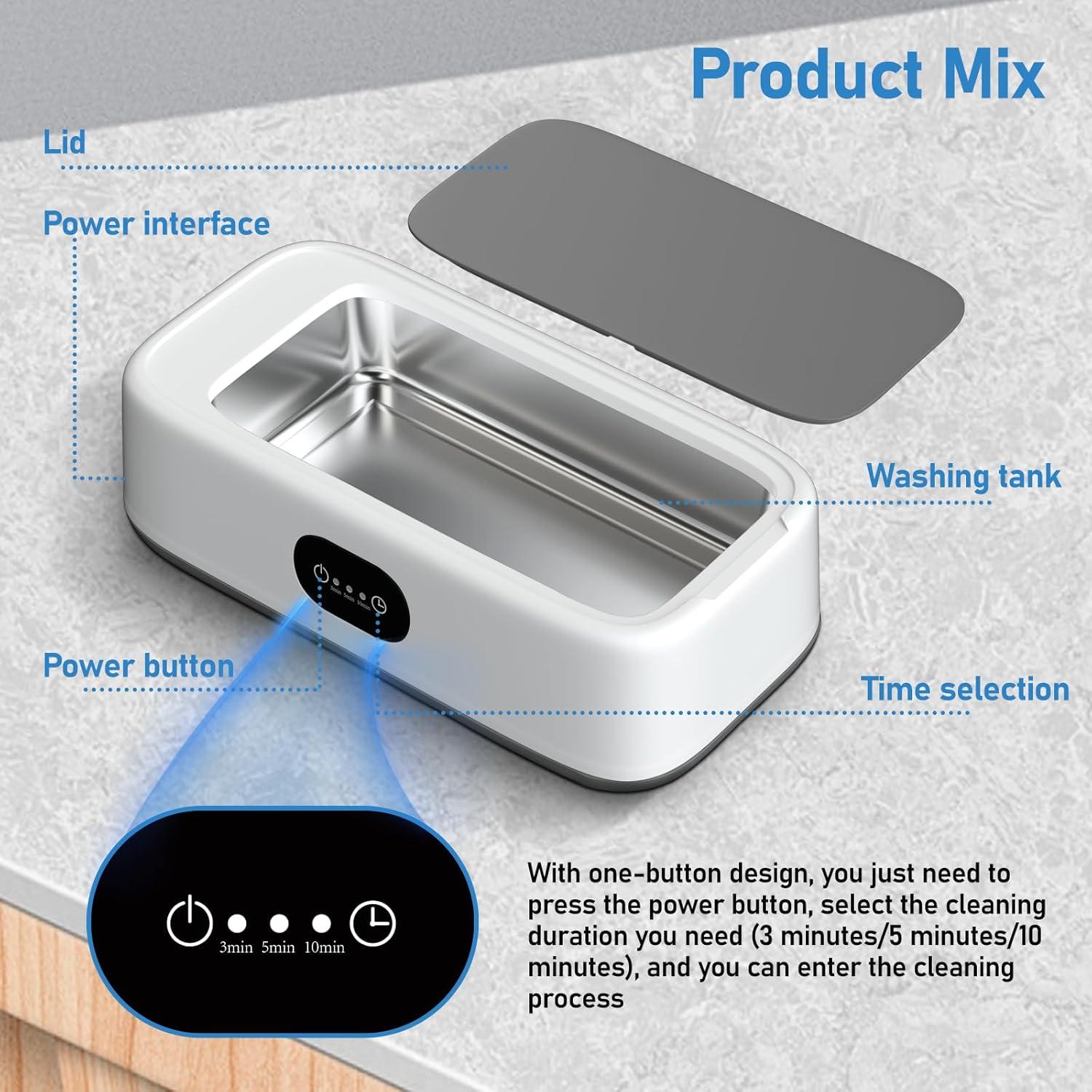 Limpiador Ultrasónico Vaolvpant 640ml 3 Modos de Tiempo