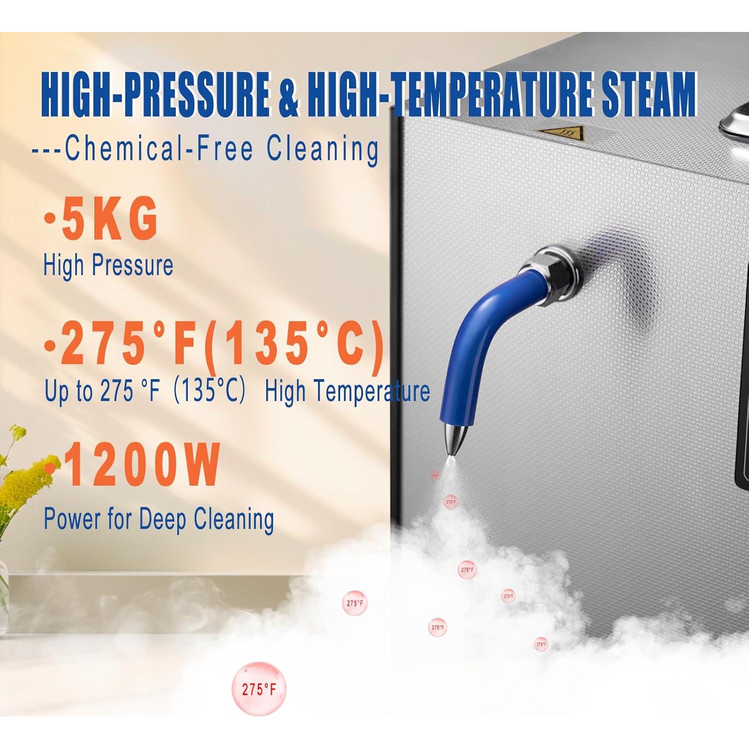 Limpiador de Joyas DZQ 2 en 1 Vapor 1200W Ultrasonido 40W