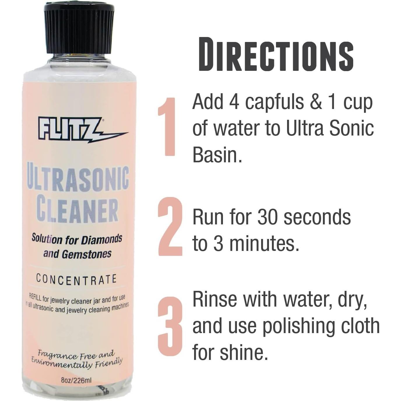 Limpiador Ultrasónico de Joyería Flitz 240ml - Oro y Plata