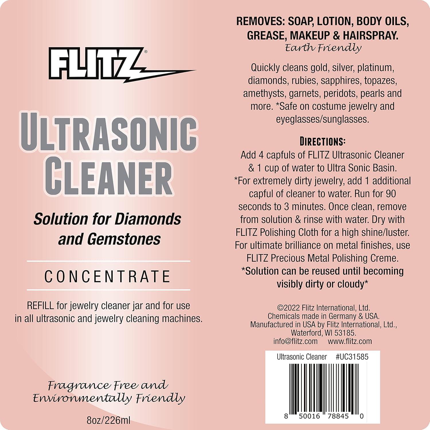 Limpiador Ultrasónico de Joyería Flitz 240ml - Oro y Plata