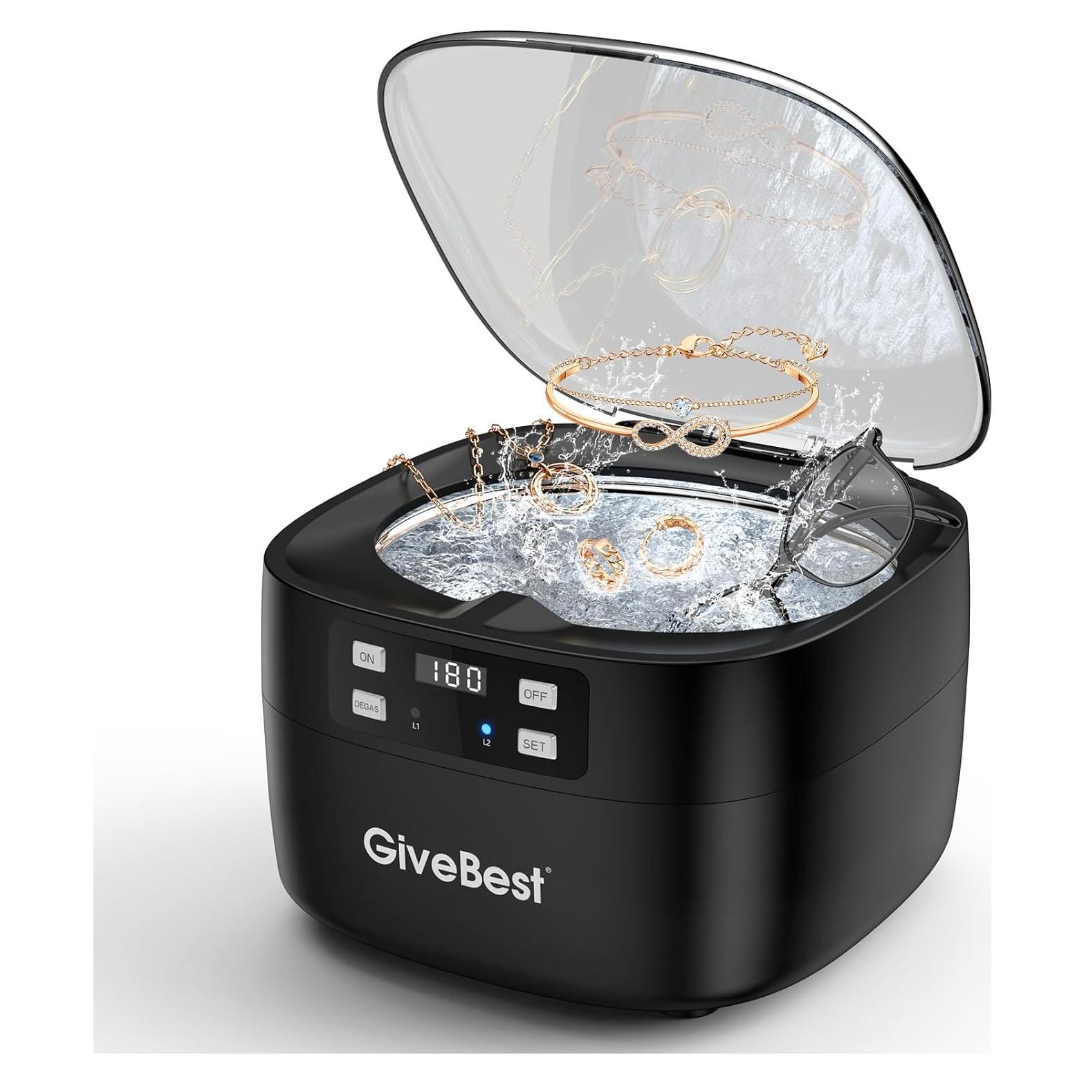 Limpiador Ultrasónico de Joyas GiveBest 750ml 5 Modos Digital