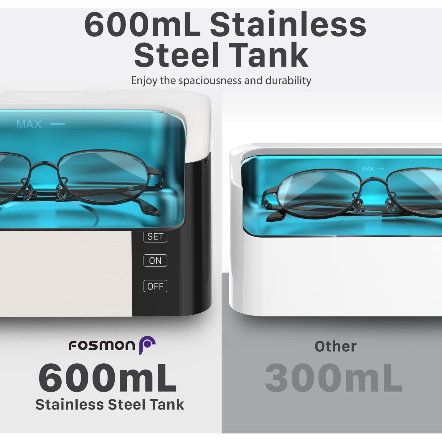 Limpiador Ultrasonido Fosmon 600ml Acero Inoxidable 35W Digital