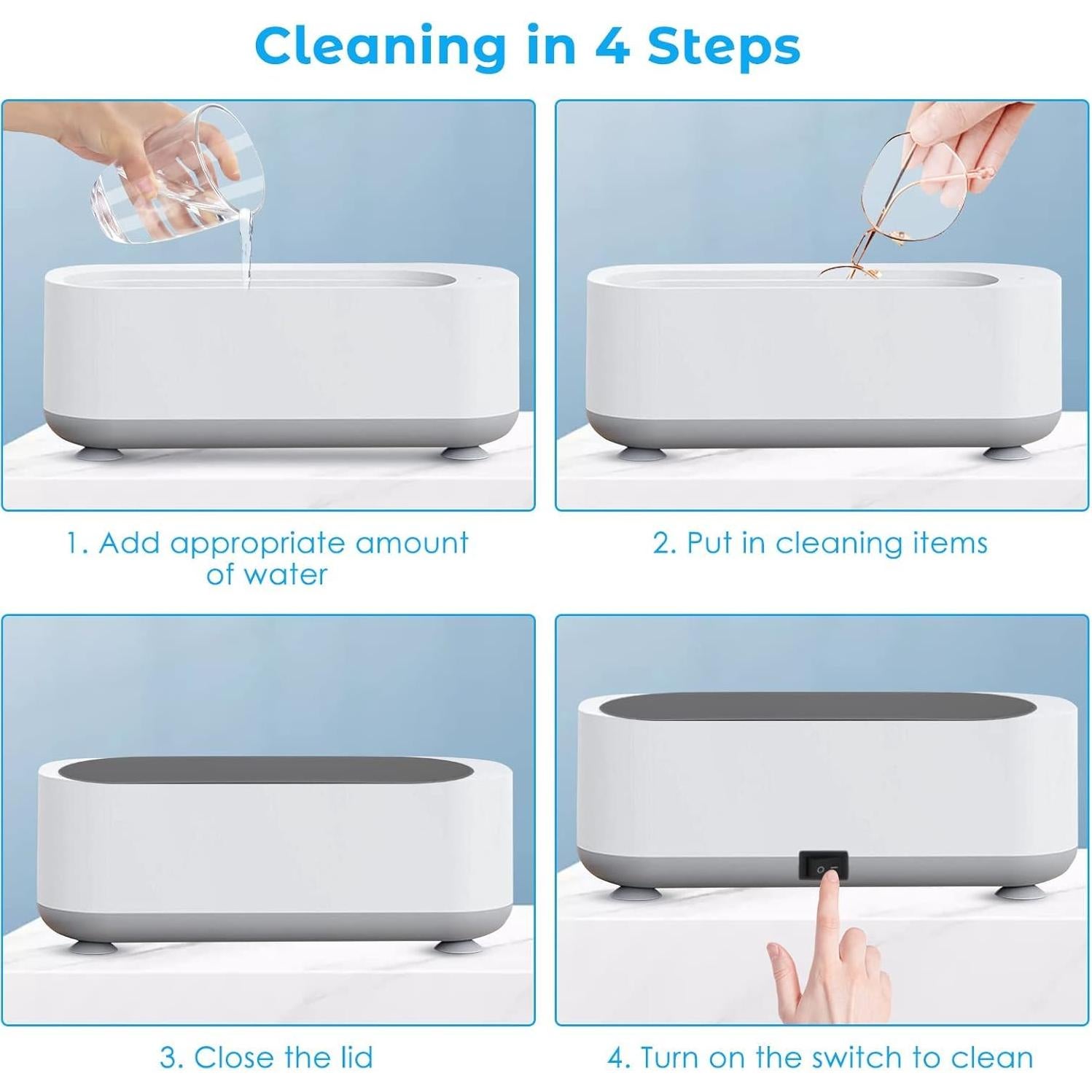 Limpiador Ultrasónico de Joyas FQBHMY 250 ML Portátil