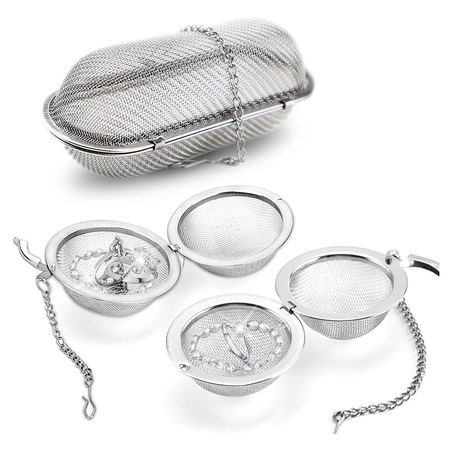 Paquete de 3 cestas de acero inoxidable Chaseroad para limpieza de joyería