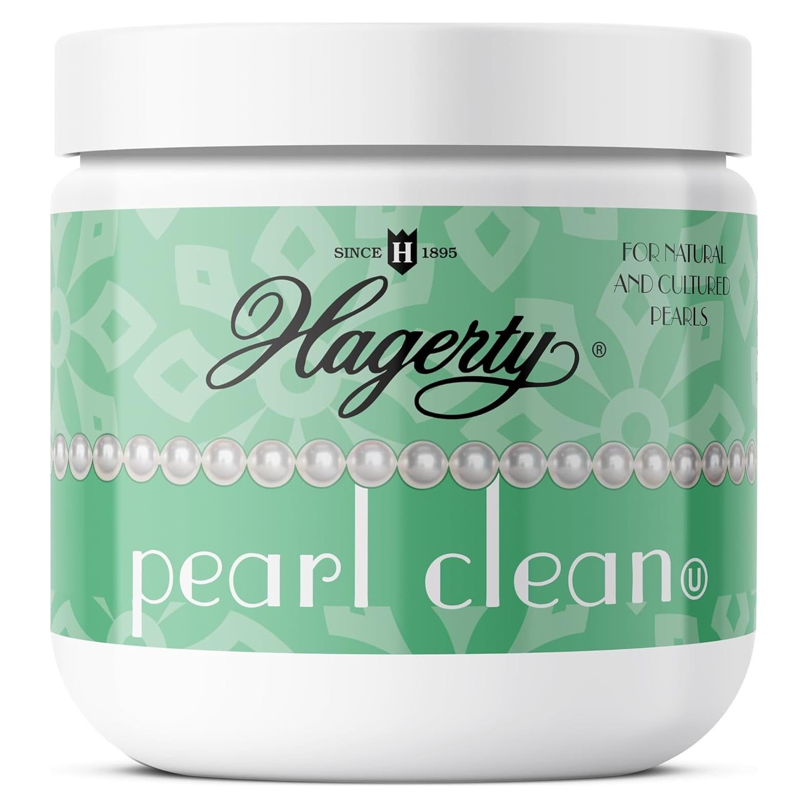 Hagerty Pearl Clean Jewelry Cleaner - Professional Jewelry Cleaning Liquid for Pearls, Gemstones, Delicate Porous Stones - Dipping Basket Included - Kosher Certified Pearl Jewelry Cleaner Kit 7 Oz.