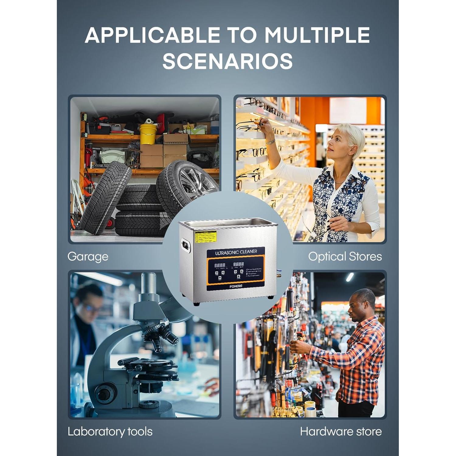 Limpiador Ultrasónico FOHERE JX-031S 6.5L 180W con Calentador